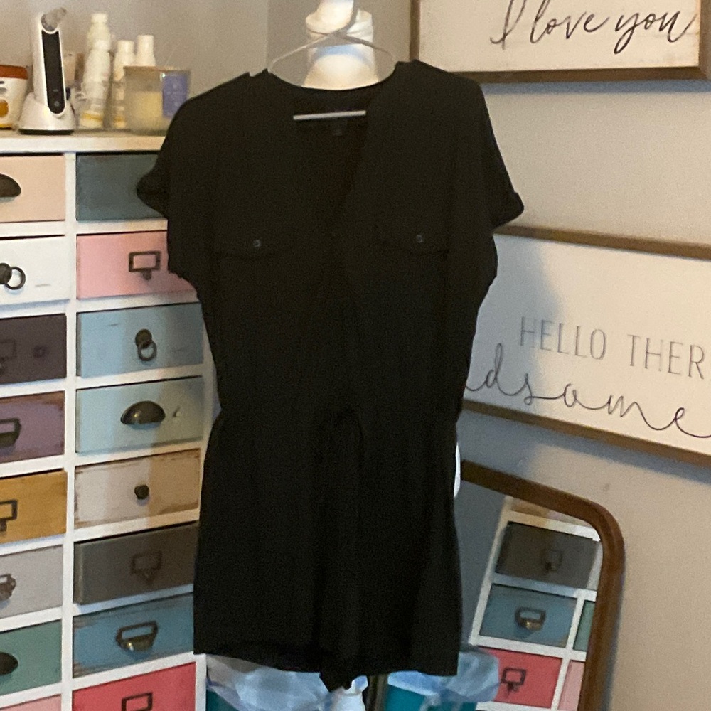 Black Short Sleeve Romper